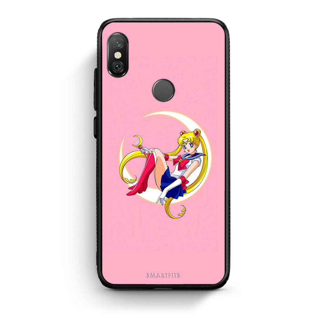 Xiaomi Redmi Note 5 Moon Girl θήκη από τη Smartfits με σχέδιο στο πίσω μέρος και μαύρο περίβλημα | Smartphone case with colorful back and black bezels by Smartfits