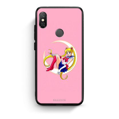 Xiaomi Redmi Note 5 Moon Girl θήκη από τη Smartfits με σχέδιο στο πίσω μέρος και μαύρο περίβλημα | Smartphone case with colorful back and black bezels by Smartfits