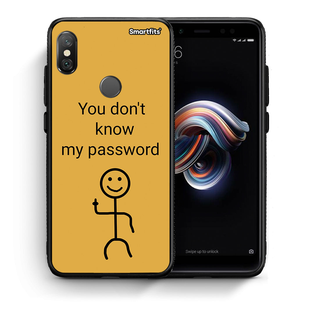 Θήκη Xiaomi Redmi Note 5 My Password από τη Smartfits με σχέδιο στο πίσω μέρος και μαύρο περίβλημα | Xiaomi Redmi Note 5 My Password case with colorful back and black bezels