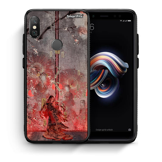 Θήκη Xiaomi Redmi Note 5 Nezuko Kamado από τη Smartfits με σχέδιο στο πίσω μέρος και μαύρο περίβλημα | Xiaomi Redmi Note 5 Nezuko Kamado case with colorful back and black bezels