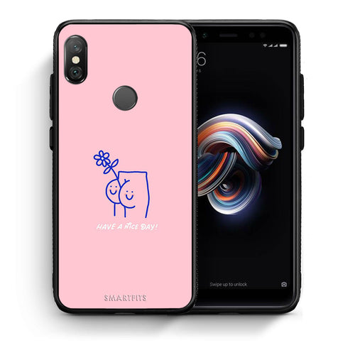 Θήκη Xiaomi Redmi Note 5 Nice Day από τη Smartfits με σχέδιο στο πίσω μέρος και μαύρο περίβλημα | Xiaomi Redmi Note 5 Nice Day case with colorful back and black bezels