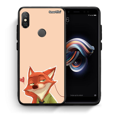 Θήκη Xiaomi Redmi Note 5 Nick Wilde And Judy Hopps Love 1 από τη Smartfits με σχέδιο στο πίσω μέρος και μαύρο περίβλημα | Xiaomi Redmi Note 5 Nick Wilde And Judy Hopps Love 1 case with colorful back and black bezels