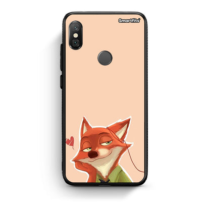 Xiaomi Redmi Note 5 Nick Wilde And Judy Hopps Love 1 θήκη από τη Smartfits με σχέδιο στο πίσω μέρος και μαύρο περίβλημα | Smartphone case with colorful back and black bezels by Smartfits