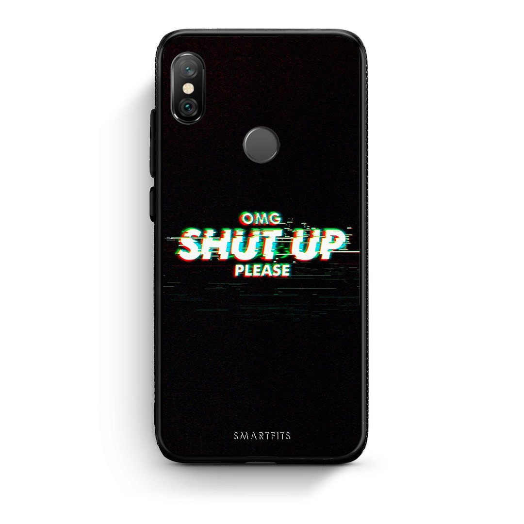 Xiaomi Redmi Note 5 OMG ShutUp θήκη από τη Smartfits με σχέδιο στο πίσω μέρος και μαύρο περίβλημα | Smartphone case with colorful back and black bezels by Smartfits