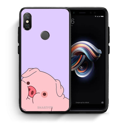 Θήκη Αγίου Βαλεντίνου Xiaomi Redmi Note 5 Pig Love 2 από τη Smartfits με σχέδιο στο πίσω μέρος και μαύρο περίβλημα | Xiaomi Redmi Note 5 Pig Love 2 case with colorful back and black bezels