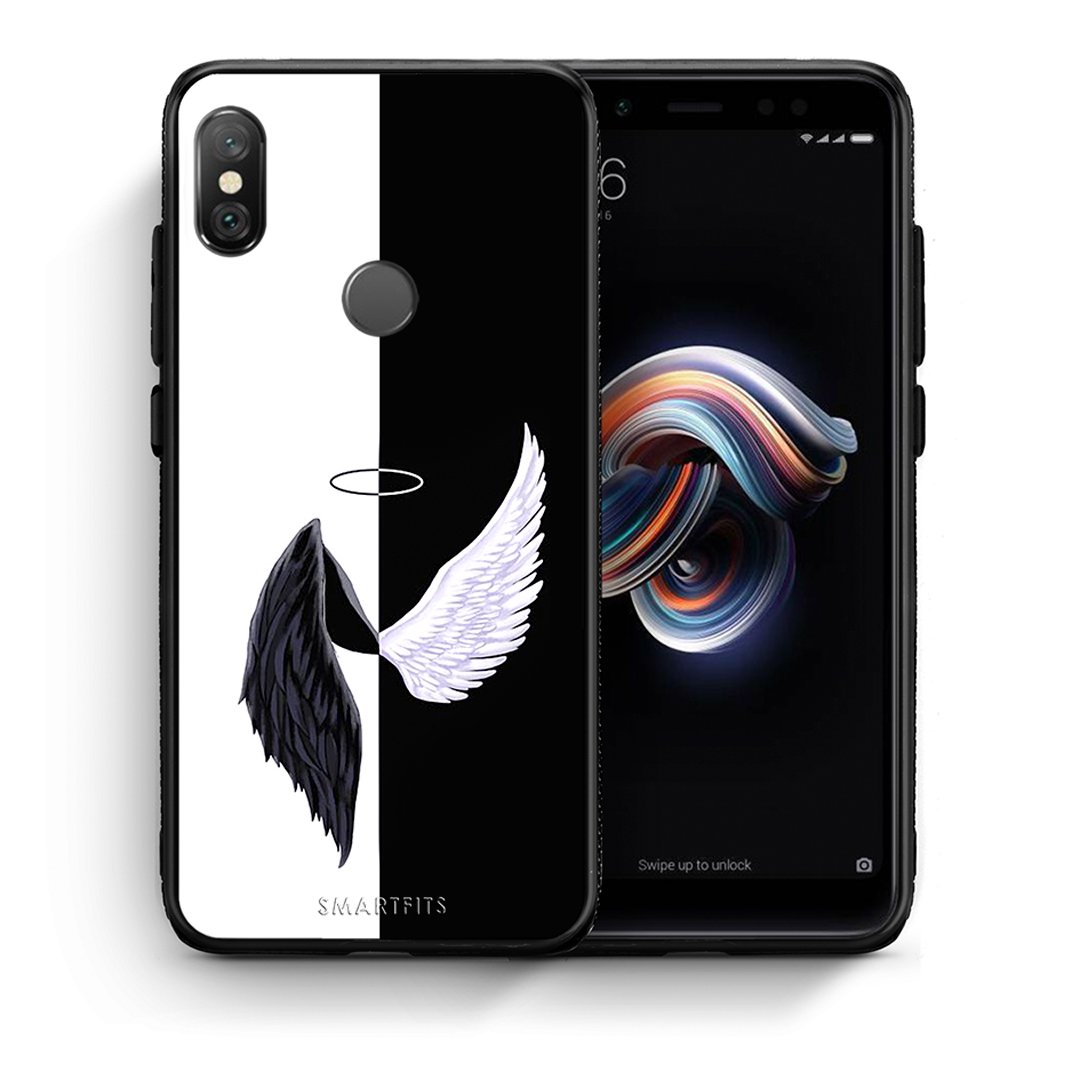 Θήκη Xiaomi Redmi Note 5 Angels Demons από τη Smartfits με σχέδιο στο πίσω μέρος και μαύρο περίβλημα | Xiaomi Redmi Note 5 Angels Demons case with colorful back and black bezels