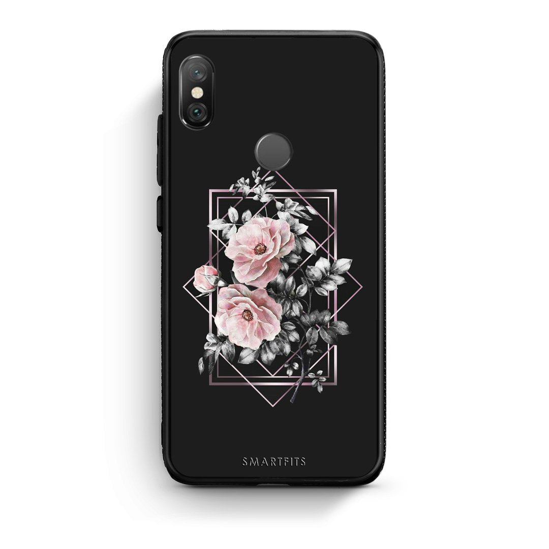4 - Xiaomi Redmi Note 5 Frame Flower case, cover, bumper