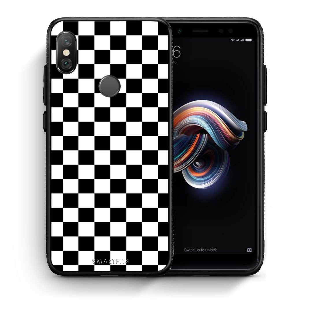 Θήκη Xiaomi Redmi Note 5 Squares Geometric από τη Smartfits με σχέδιο στο πίσω μέρος και μαύρο περίβλημα | Xiaomi Redmi Note 5 Squares Geometric case with colorful back and black bezels