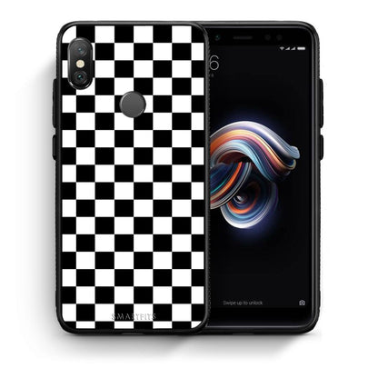 Θήκη Xiaomi Redmi Note 5 Squares Geometric από τη Smartfits με σχέδιο στο πίσω μέρος και μαύρο περίβλημα | Xiaomi Redmi Note 5 Squares Geometric case with colorful back and black bezels