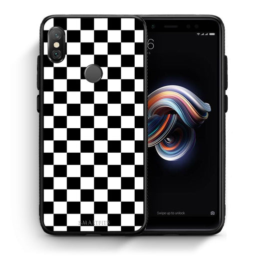 Θήκη Xiaomi Redmi Note 5 Squares Geometric από τη Smartfits με σχέδιο στο πίσω μέρος και μαύρο περίβλημα | Xiaomi Redmi Note 5 Squares Geometric case with colorful back and black bezels