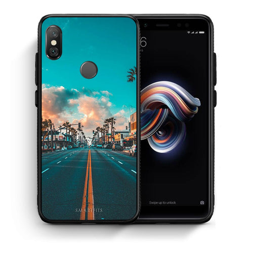 Θήκη Xiaomi Redmi Note 5 City Landscape από τη Smartfits με σχέδιο στο πίσω μέρος και μαύρο περίβλημα | Xiaomi Redmi Note 5 City Landscape case with colorful back and black bezels
