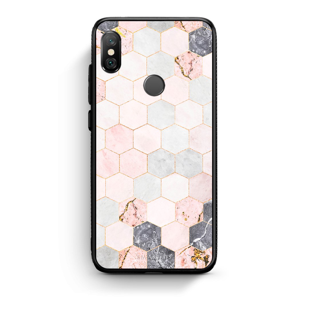 4 - Xiaomi Redmi Note 5 Hexagon Pink Marble case, cover, bumper