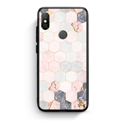 4 - Xiaomi Redmi Note 5 Hexagon Pink Marble case, cover, bumper