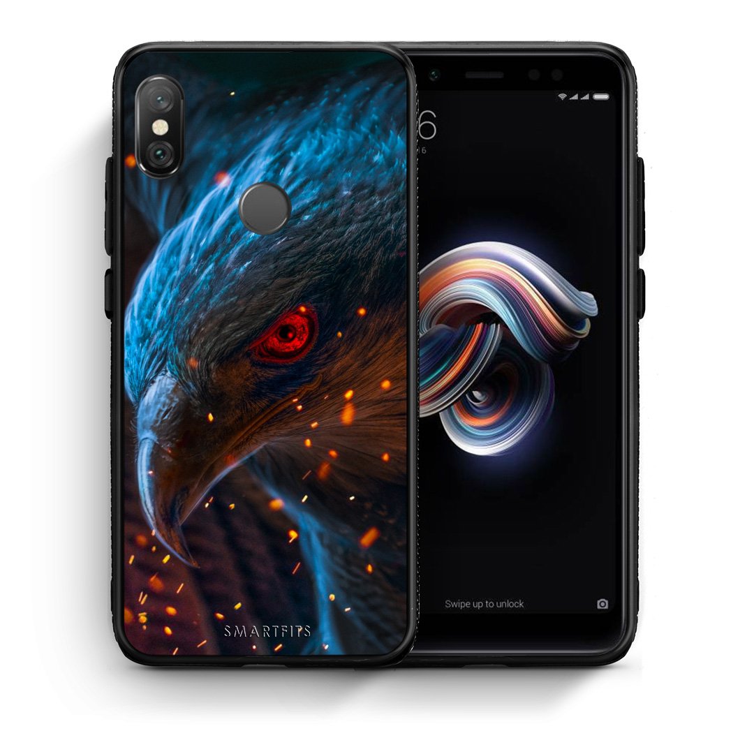 Θήκη Xiaomi Redmi Note 5 Eagle PopArt από τη Smartfits με σχέδιο στο πίσω μέρος και μαύρο περίβλημα | Xiaomi Redmi Note 5 Eagle PopArt case with colorful back and black bezels
