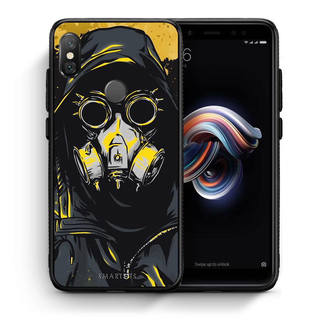 Θήκη Xiaomi Redmi Note 5 Mask PopArt από τη Smartfits με σχέδιο στο πίσω μέρος και μαύρο περίβλημα | Xiaomi Redmi Note 5 Mask PopArt case with colorful back and black bezels