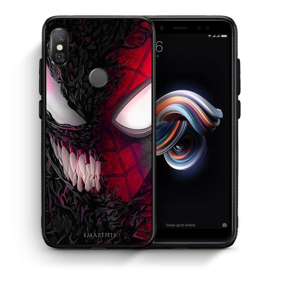 Θήκη Xiaomi Redmi Note 5 SpiderVenom PopArt από τη Smartfits με σχέδιο στο πίσω μέρος και μαύρο περίβλημα | Xiaomi Redmi Note 5 SpiderVenom PopArt case with colorful back and black bezels