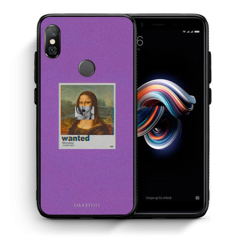 Θήκη Xiaomi Redmi Note 5 Monalisa Popart από τη Smartfits με σχέδιο στο πίσω μέρος και μαύρο περίβλημα | Xiaomi Redmi Note 5 Monalisa Popart case with colorful back and black bezels