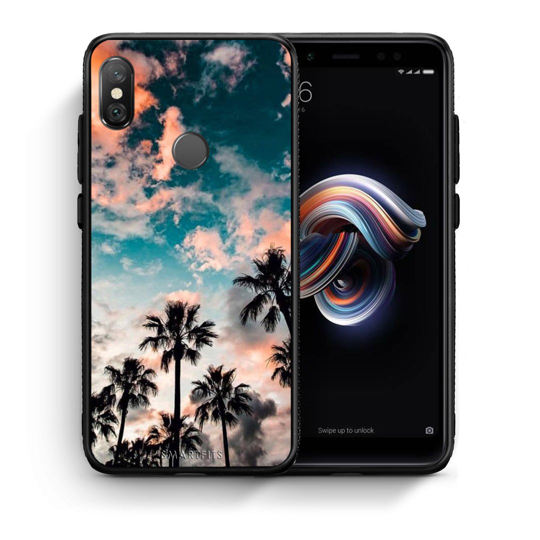 Θήκη Xiaomi Redmi Note 5 Sky Summer από τη Smartfits με σχέδιο στο πίσω μέρος και μαύρο περίβλημα | Xiaomi Redmi Note 5 Sky Summer case with colorful back and black bezels