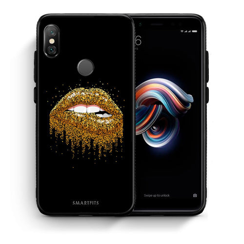 Θήκη Xiaomi Redmi Note 5 Golden Valentine από τη Smartfits με σχέδιο στο πίσω μέρος και μαύρο περίβλημα | Xiaomi Redmi Note 5 Golden Valentine case with colorful back and black bezels