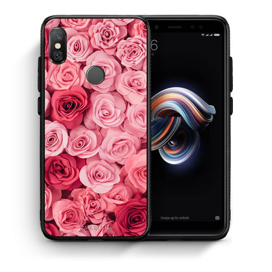 Θήκη Xiaomi Redmi Note 5 RoseGarden Valentine από τη Smartfits με σχέδιο στο πίσω μέρος και μαύρο περίβλημα | Xiaomi Redmi Note 5 RoseGarden Valentine case with colorful back and black bezels