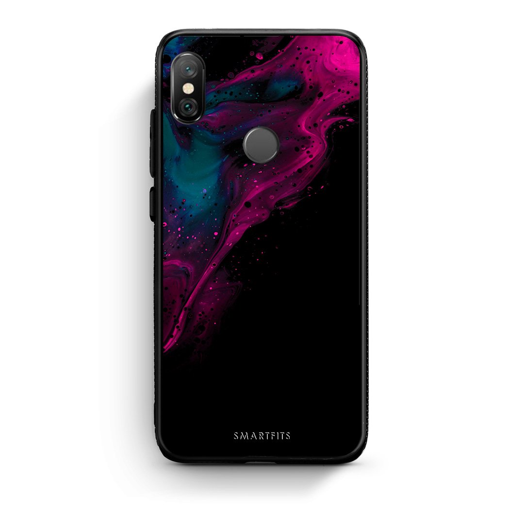 4 - Xiaomi Redmi Note 5 Pink Black Watercolor case, cover, bumper