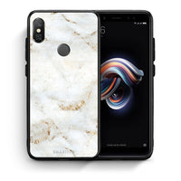 Thumbnail for Θήκη Xiaomi Redmi Note 5 White Gold Marble από τη Smartfits με σχέδιο στο πίσω μέρος και μαύρο περίβλημα | Xiaomi Redmi Note 5 White Gold Marble case with colorful back and black bezels