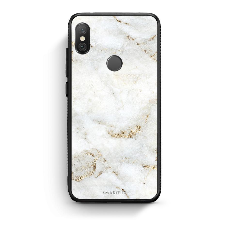 Xiaomi Redmi Note 5 White Gold Marble θήκη από τη Smartfits με σχέδιο στο πίσω μέρος και μαύρο περίβλημα | Smartphone case with colorful back and black bezels by Smartfits