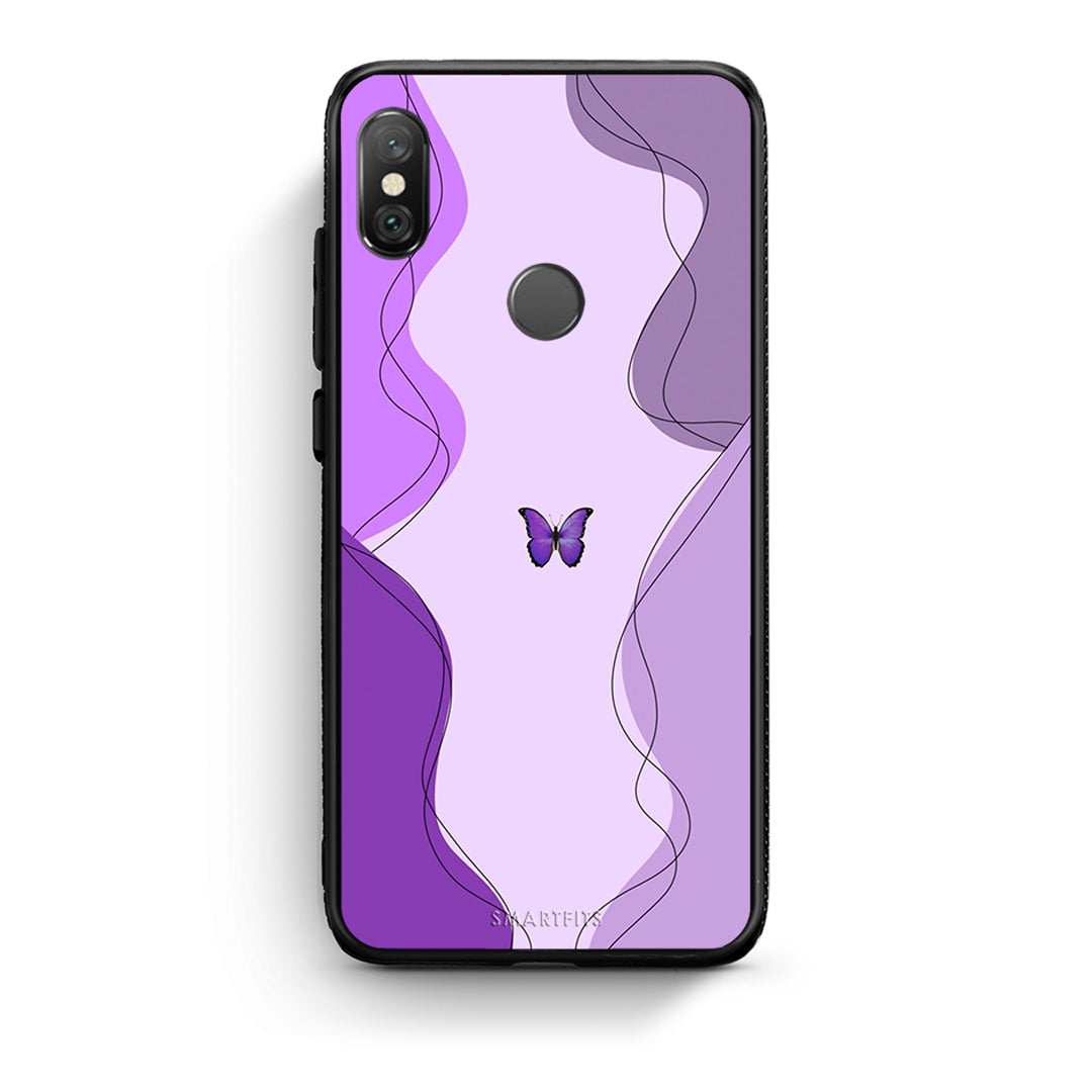 Xiaomi Redmi Note 5 Purple Mariposa Θήκη Αγίου Βαλεντίνου από τη Smartfits με σχέδιο στο πίσω μέρος και μαύρο περίβλημα | Smartphone case with colorful back and black bezels by Smartfits