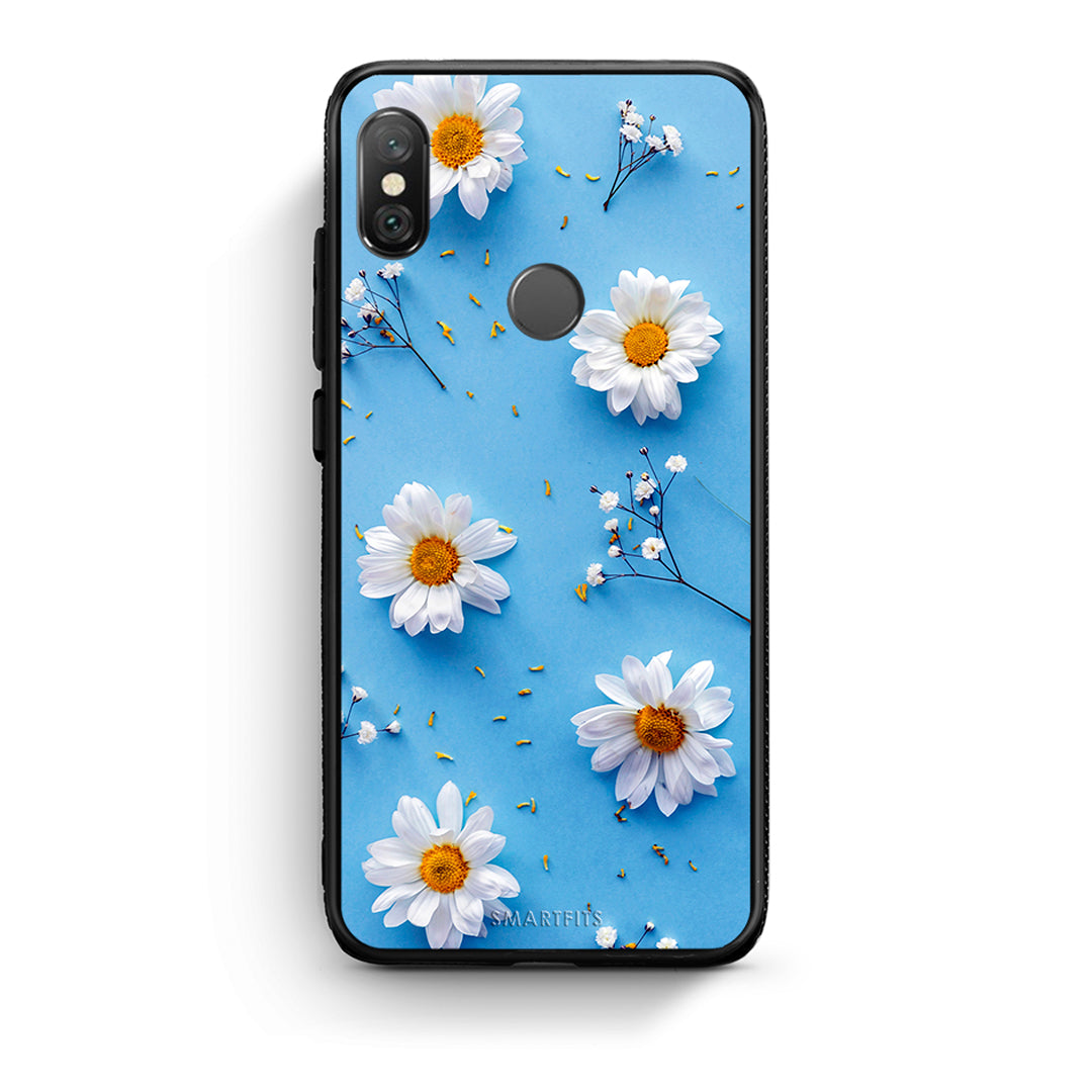 Xiaomi Redmi Note 5 Real Daisies θήκη από τη Smartfits με σχέδιο στο πίσω μέρος και μαύρο περίβλημα | Smartphone case with colorful back and black bezels by Smartfits