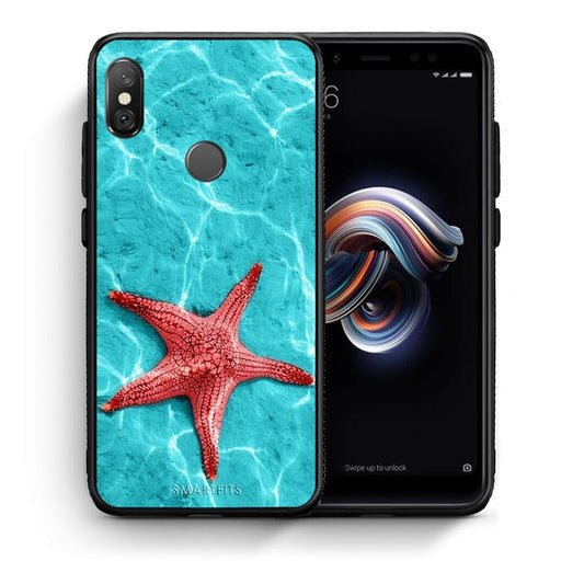 Θήκη Xiaomi Redmi Note 5 Red Starfish από τη Smartfits με σχέδιο στο πίσω μέρος και μαύρο περίβλημα | Xiaomi Redmi Note 5 Red Starfish case with colorful back and black bezels