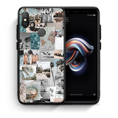 Θήκη Xiaomi Redmi Note 5 Retro Beach Life από τη Smartfits με σχέδιο στο πίσω μέρος και μαύρο περίβλημα | Xiaomi Redmi Note 5 Retro Beach Life case with colorful back and black bezels