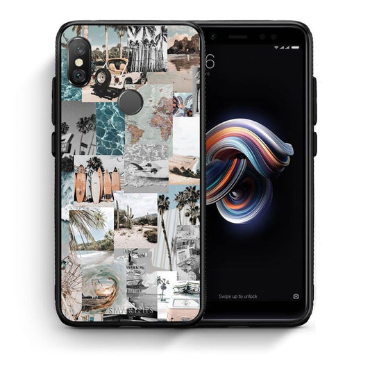Θήκη Xiaomi Redmi Note 5 Retro Beach Life από τη Smartfits με σχέδιο στο πίσω μέρος και μαύρο περίβλημα | Xiaomi Redmi Note 5 Retro Beach Life case with colorful back and black bezels