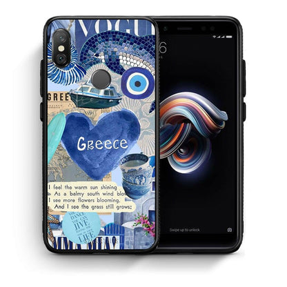 Θήκη Xiaomi Redmi Note 5 Summer In Greece από τη Smartfits με σχέδιο στο πίσω μέρος και μαύρο περίβλημα | Xiaomi Redmi Note 5 Summer In Greece case with colorful back and black bezels