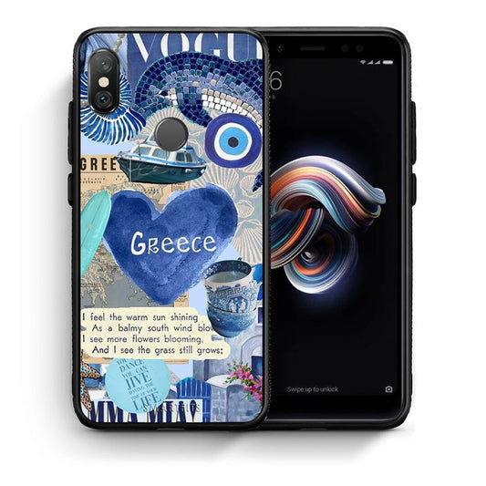 Θήκη Xiaomi Redmi Note 5 Summer In Greece από τη Smartfits με σχέδιο στο πίσω μέρος και μαύρο περίβλημα | Xiaomi Redmi Note 5 Summer In Greece case with colorful back and black bezels