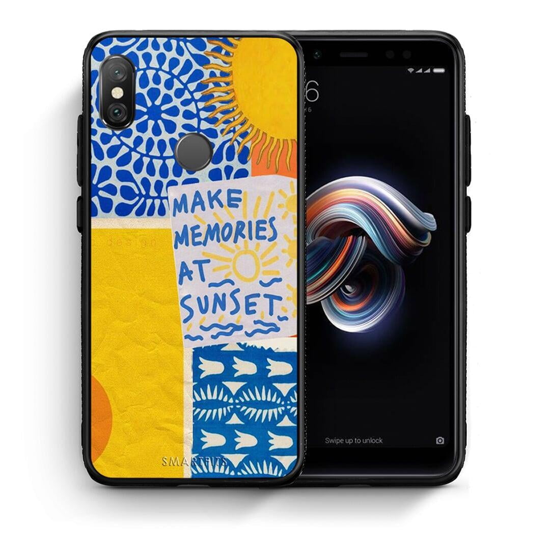 Θήκη Xiaomi Redmi Note 5 Sunset Memories από τη Smartfits με σχέδιο στο πίσω μέρος και μαύρο περίβλημα | Xiaomi Redmi Note 5 Sunset Memories case with colorful back and black bezels