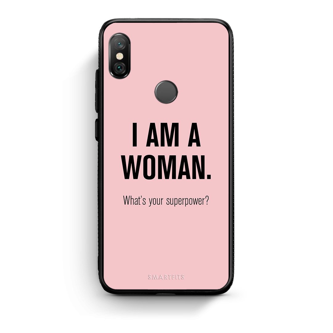 Xiaomi Redmi Note 5 Superpower Woman θήκη από τη Smartfits με σχέδιο στο πίσω μέρος και μαύρο περίβλημα | Smartphone case with colorful back and black bezels by Smartfits