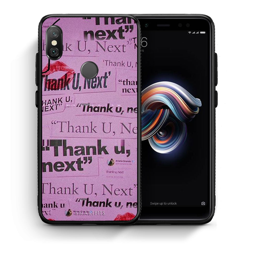 Θήκη Αγίου Βαλεντίνου Xiaomi Redmi Note 5 Thank You Next από τη Smartfits με σχέδιο στο πίσω μέρος και μαύρο περίβλημα | Xiaomi Redmi Note 5 Thank You Next case with colorful back and black bezels