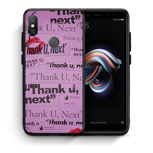 Θήκη Αγίου Βαλεντίνου Xiaomi Redmi Note 5 Thank You Next από τη Smartfits με σχέδιο στο πίσω μέρος και μαύρο περίβλημα | Xiaomi Redmi Note 5 Thank You Next case with colorful back and black bezels
