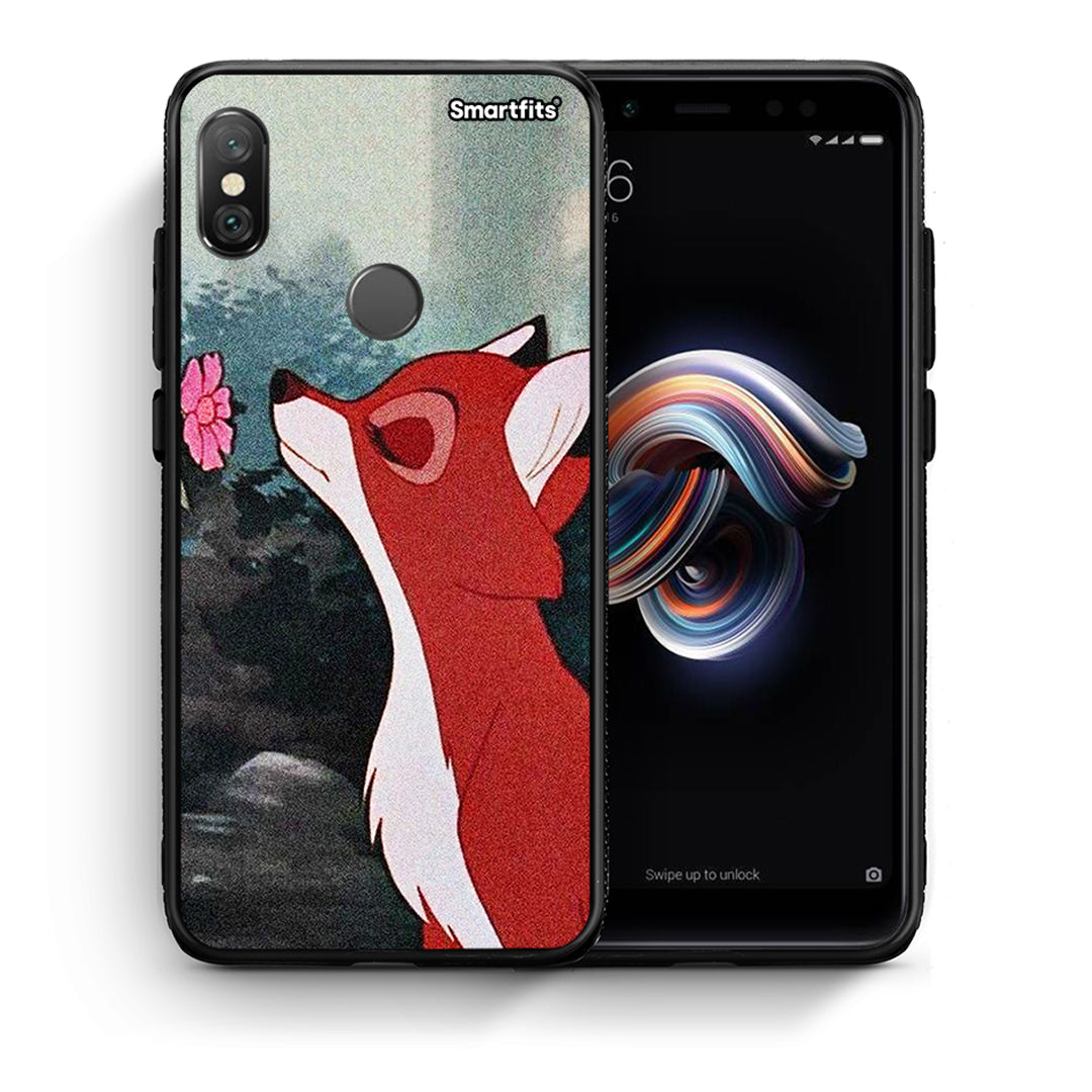 Θήκη Xiaomi Redmi Note 5 Tod And Vixey Love 2 από τη Smartfits με σχέδιο στο πίσω μέρος και μαύρο περίβλημα | Xiaomi Redmi Note 5 Tod And Vixey Love 2 case with colorful back and black bezels