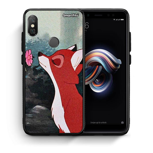 Θήκη Xiaomi Redmi Note 5 Tod And Vixey Love 2 από τη Smartfits με σχέδιο στο πίσω μέρος και μαύρο περίβλημα | Xiaomi Redmi Note 5 Tod And Vixey Love 2 case with colorful back and black bezels