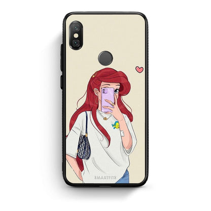Xiaomi Redmi Note 5 Walking Mermaid Θήκη από τη Smartfits με σχέδιο στο πίσω μέρος και μαύρο περίβλημα | Smartphone case with colorful back and black bezels by Smartfits