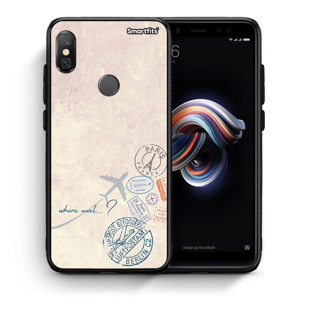 Θήκη Xiaomi Redmi Note 5 Where Next από τη Smartfits με σχέδιο στο πίσω μέρος και μαύρο περίβλημα | Xiaomi Redmi Note 5 Where Next case with colorful back and black bezels