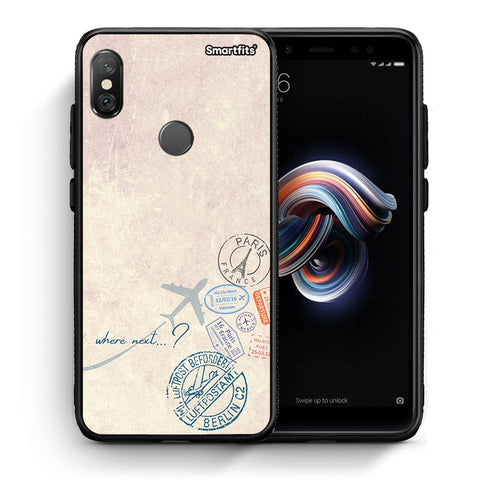 Θήκη Xiaomi Redmi Note 5 Where Next από τη Smartfits με σχέδιο στο πίσω μέρος και μαύρο περίβλημα | Xiaomi Redmi Note 5 Where Next case with colorful back and black bezels