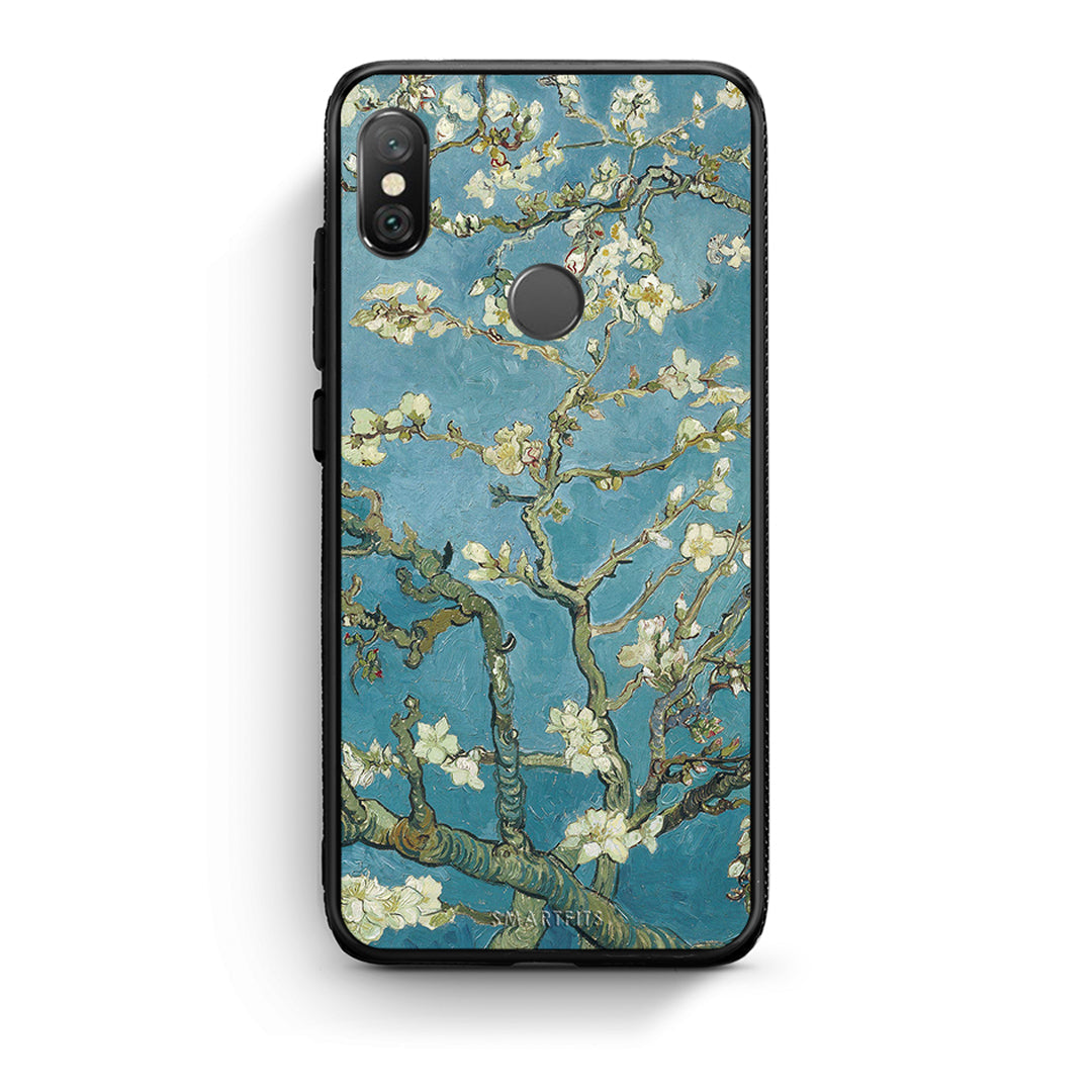 Xiaomi Redmi Note 5 White Blossoms θήκη από τη Smartfits με σχέδιο στο πίσω μέρος και μαύρο περίβλημα | Smartphone case with colorful back and black bezels by Smartfits