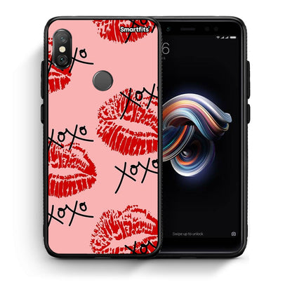 Θήκη Xiaomi Redmi Note 5 XOXO Lips από τη Smartfits με σχέδιο στο πίσω μέρος και μαύρο περίβλημα | Xiaomi Redmi Note 5 XOXO Lips case with colorful back and black bezels