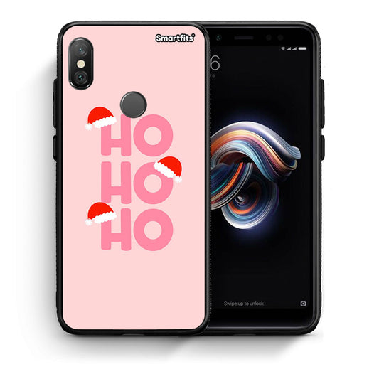 Θήκη Xiaomi Redmi Note 5 Xmas Ho Ho Ho από τη Smartfits με σχέδιο στο πίσω μέρος και μαύρο περίβλημα | Xiaomi Redmi Note 5 Xmas Ho Ho Ho case with colorful back and black bezels