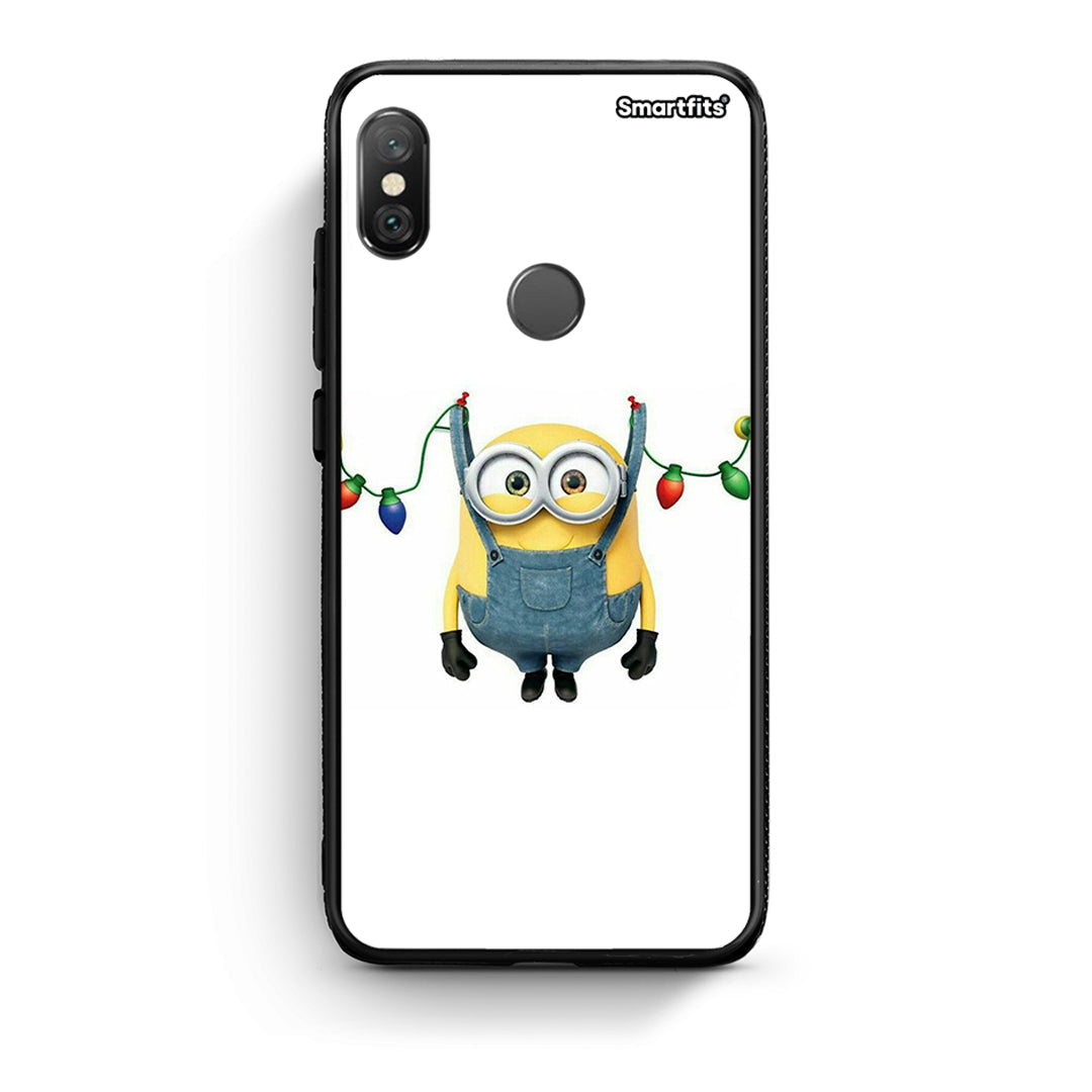 Xiaomi Redmi Note 5 Xmas Minion Lights θήκη από τη Smartfits με σχέδιο στο πίσω μέρος και μαύρο περίβλημα | Smartphone case with colorful back and black bezels by Smartfits