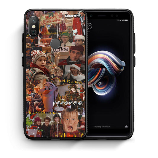 Θήκη Xiaomi Redmi Note 5 Xmas Wishes από τη Smartfits με σχέδιο στο πίσω μέρος και μαύρο περίβλημα | Xiaomi Redmi Note 5 Xmas Wishes case with colorful back and black bezels