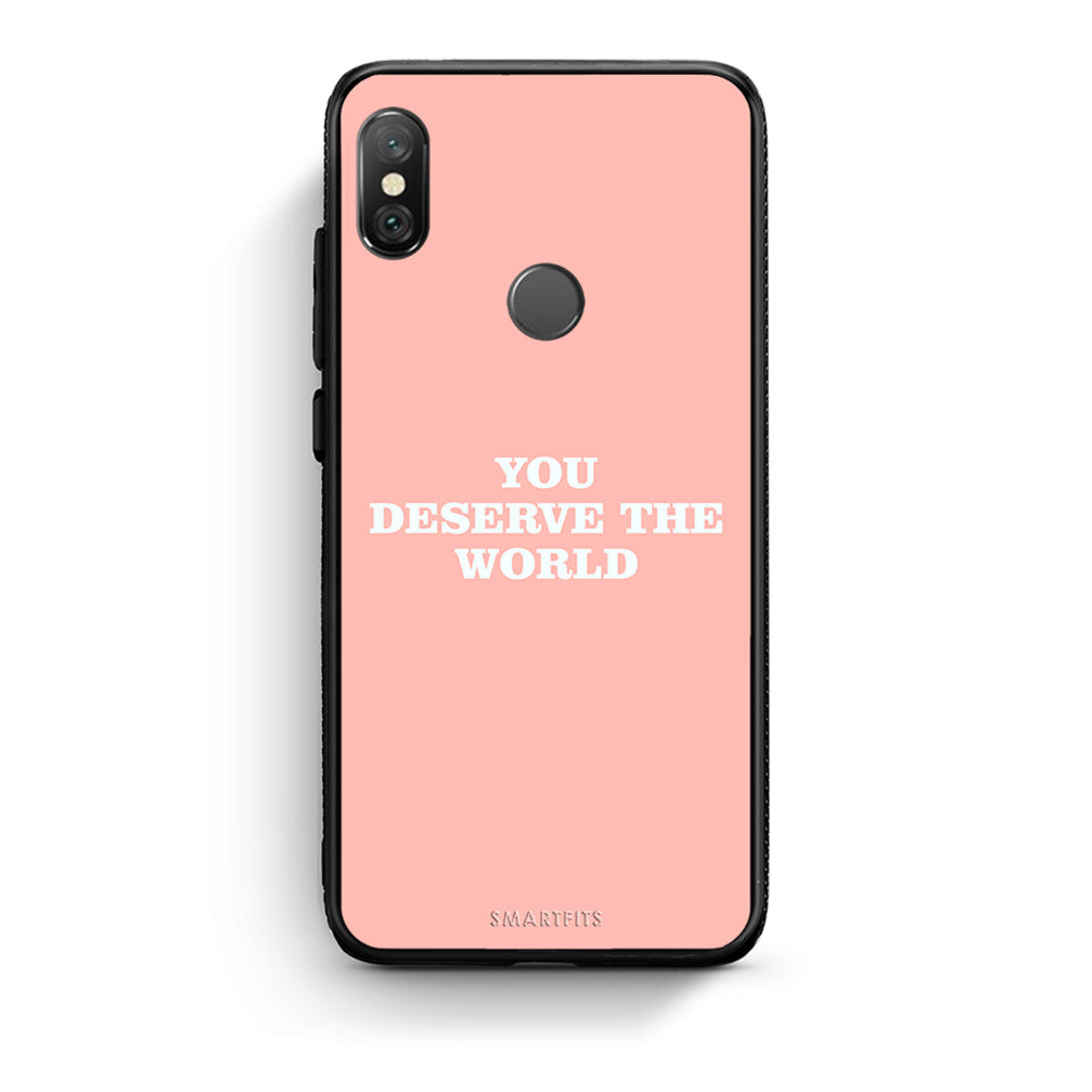 Xiaomi Redmi Note 5 You Deserve The World Θήκη Αγίου Βαλεντίνου από τη Smartfits με σχέδιο στο πίσω μέρος και μαύρο περίβλημα | Smartphone case with colorful back and black bezels by Smartfits
