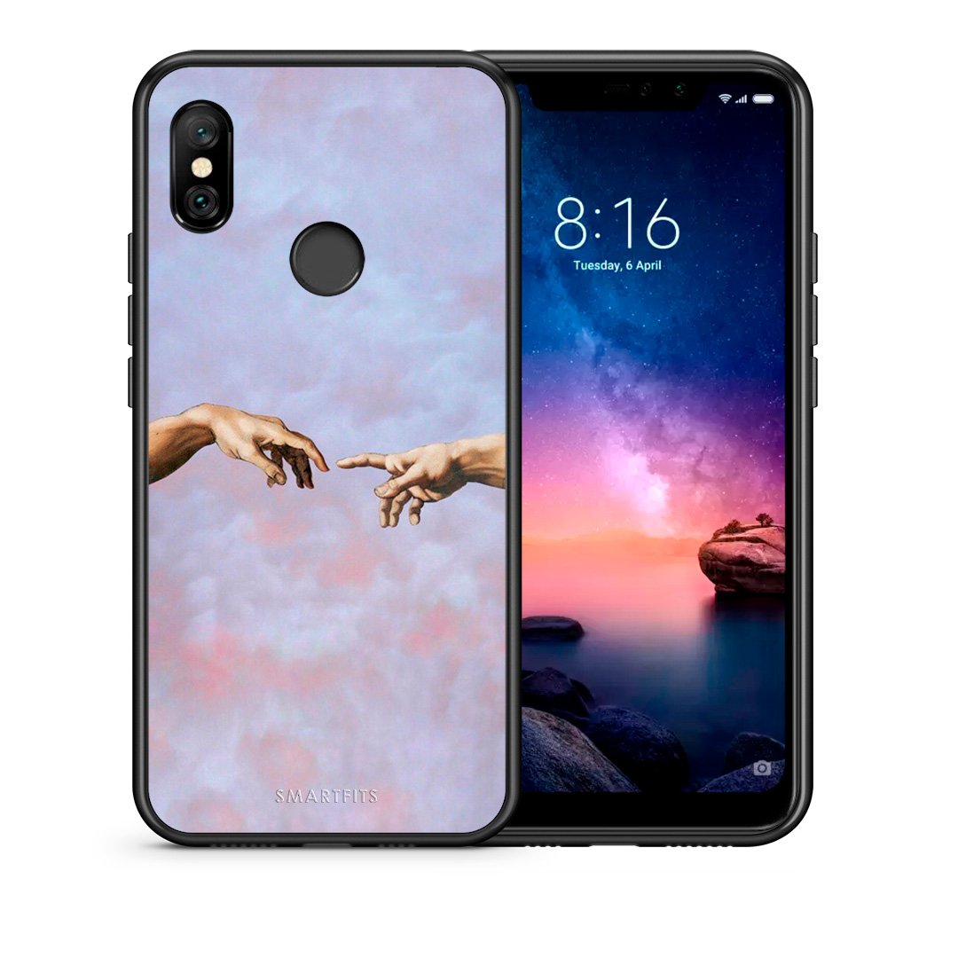 Θήκη Xiaomi Redmi Note 6 Pro Adam Hand από τη Smartfits με σχέδιο στο πίσω μέρος και μαύρο περίβλημα | Xiaomi Redmi Note 6 Pro Adam Hand case with colorful back and black bezels